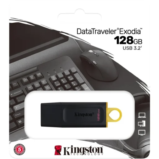 Pendrive 128GB Kingston DataTraveler Exodia USB3.2 Gen1 Lec110MBs Esc10MBs Negro