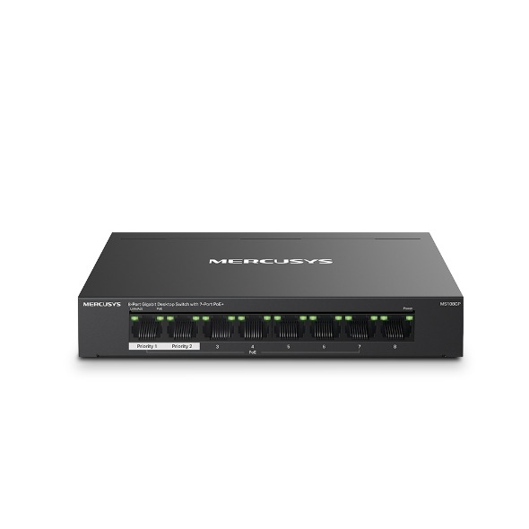MS108GP Switch de escritorio Gigabit de 8 puertos con 7 puertos PoE+