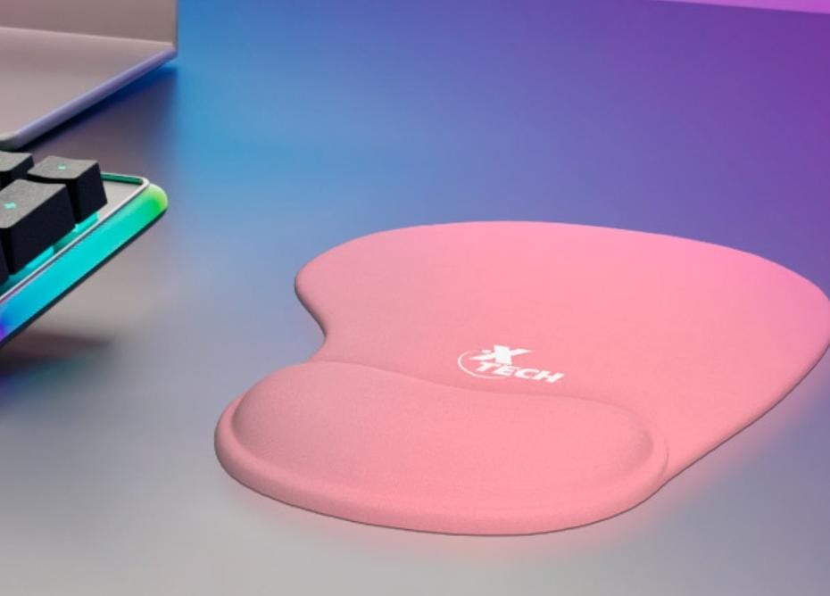 Mouse Pad Xtech XTA-530 Skadi Gaming con soporte de muñeca Gel Color Rosado