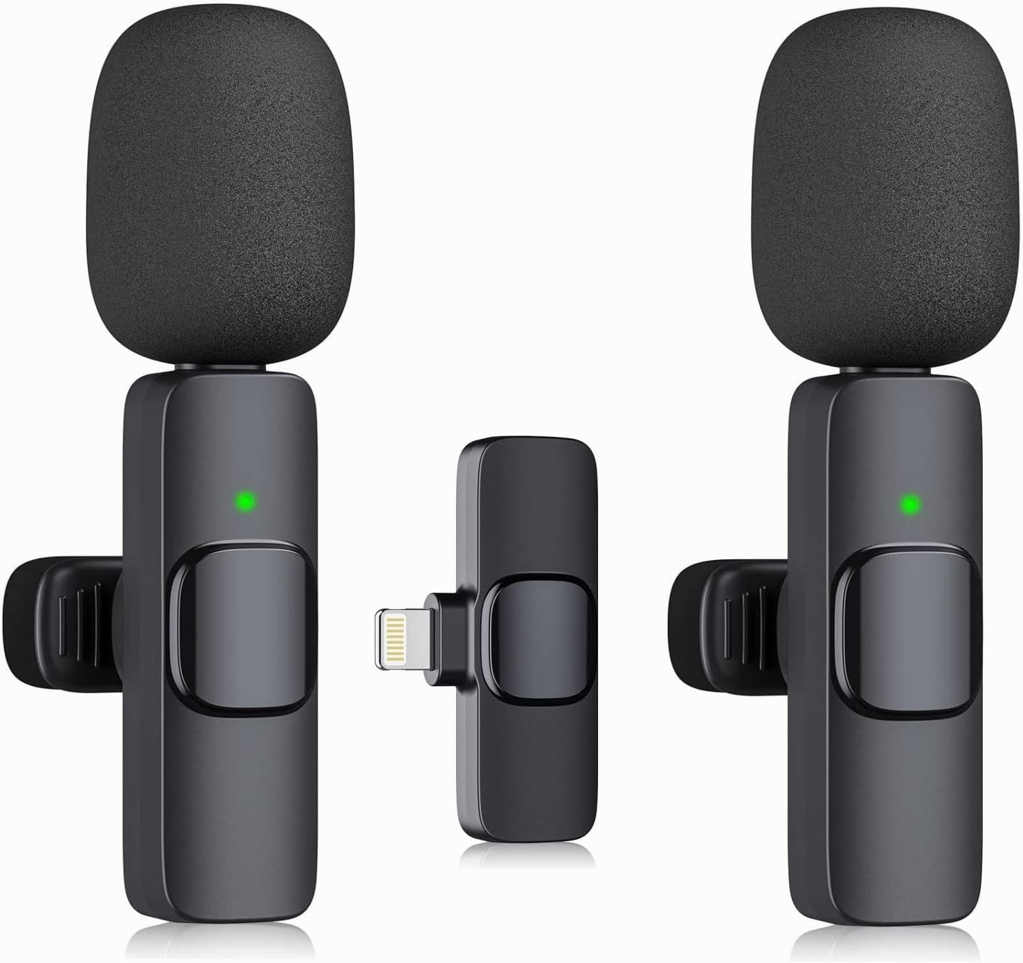 Mini paquetes de micrófono de solapa inalámbrico grabación de audio video para iPhone iPad