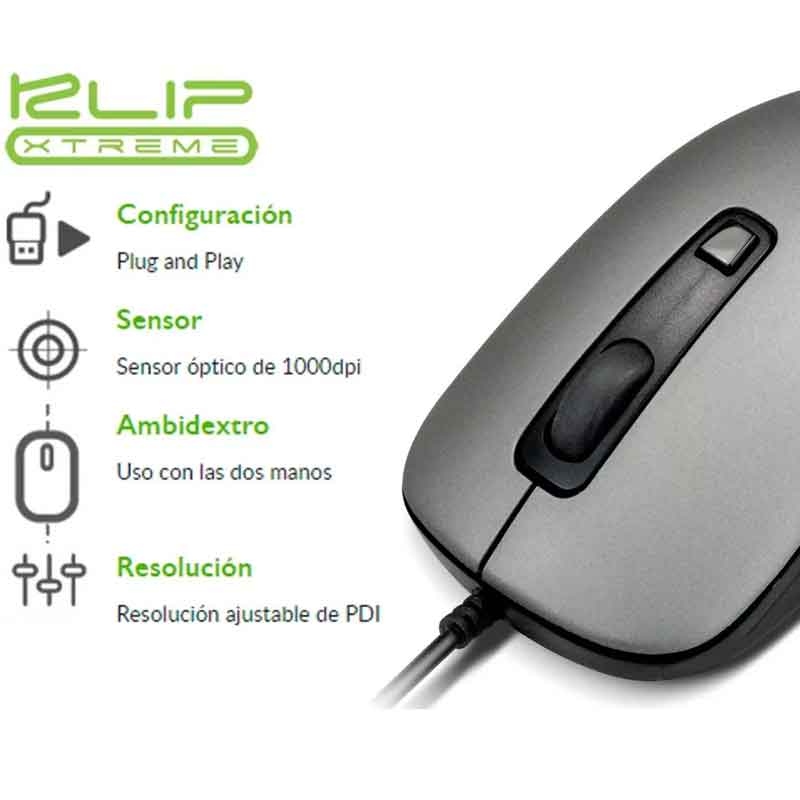Mouse Cableado usb Klipxtreme Shadow  KMO-111