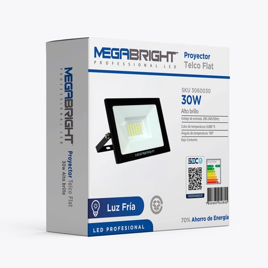 MEGABRIGHT Proyector Led Telco Flat 30W 3060030