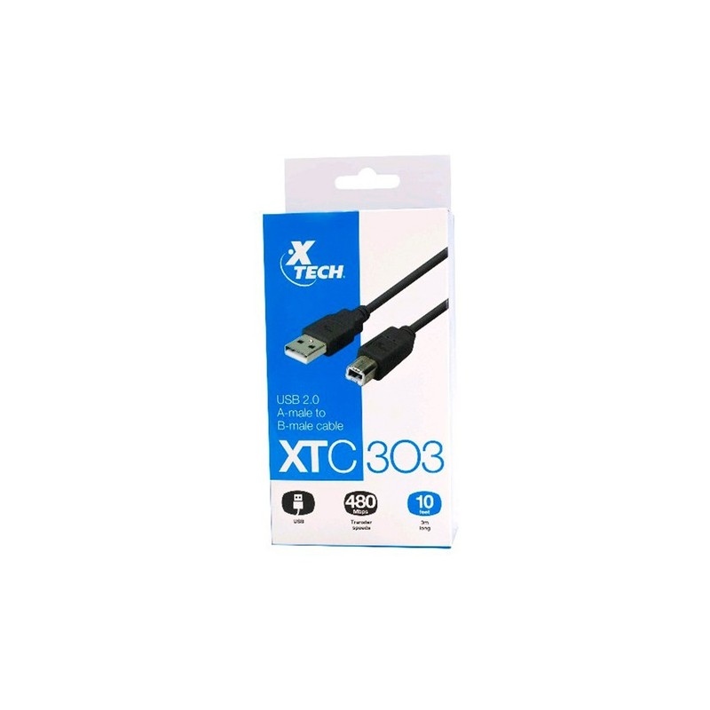 CABLE IMPRESORA USB 2.0 XTECH / 3M / XTC303 / BLACK