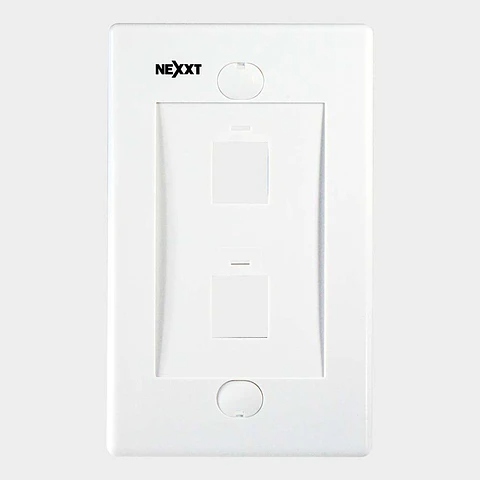 PLACA DE PARED FACE PLATE 2 PUERTOS NEXXT AW160NXT01