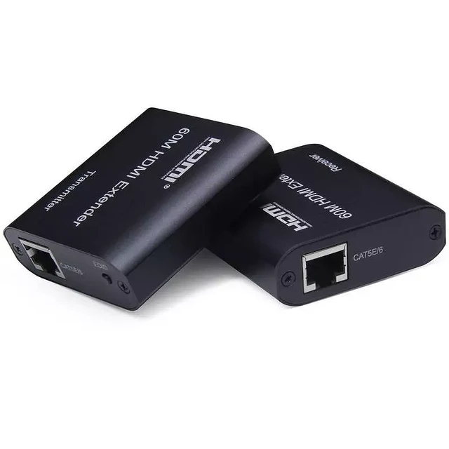 EXTENSOR HDMI SOBRE CABLE DE RED RJ45 PUERTO USB CARGA, HASTA 60 METROS 1080 60HZ